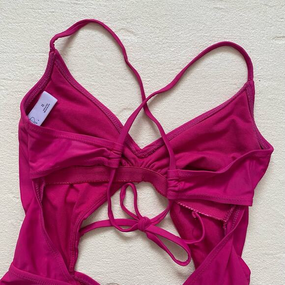 Nordstrom BP Pink Cutout One Piece Swimsuit, Size XS - Picture 6 of 8